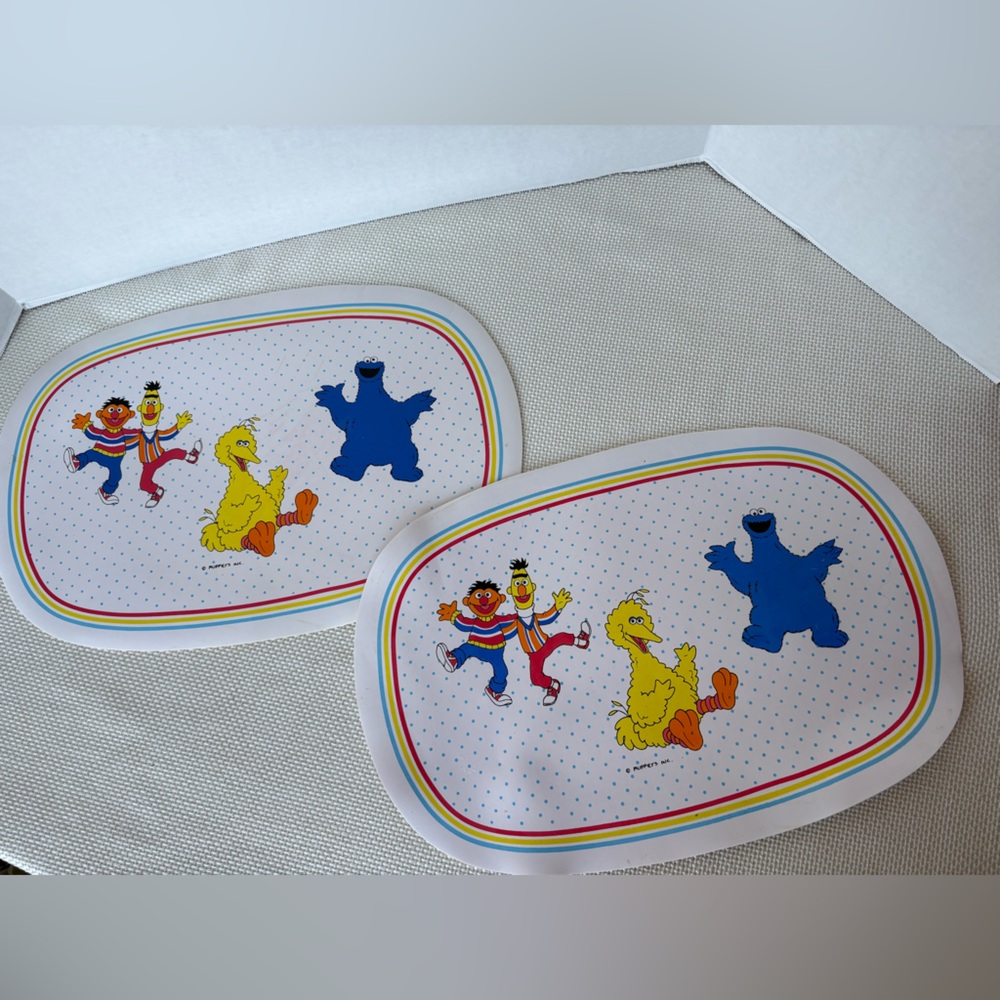 Vintage Seasame Street Placemats Set of 2 Big Bird Bert Cookie Monster